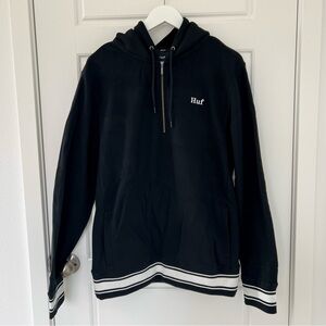 HUF // NWOT B&W Quarter Zip Pullover Hoodie